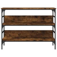 Wandtafel 100x32x75 cm bewerkt hout gerookt eikenkleurig - thumbnail