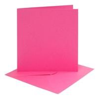 Creativ Company Kaarten en enveloppen donker roze, 4st. - thumbnail