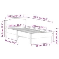 Bedframe zonder matras massief grenenhout wit 140x200 cm - thumbnail