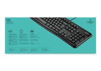 Logitech k120 business style usb keyboard [usb, 104-key, numpad, durable, black] - thumbnail