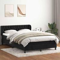 Boxspring met matras fluweel zwart 140x210 cm - thumbnail