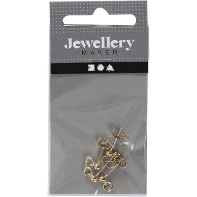 Creativ Company Oorsteker, l: 13 mm, d 3,8 mm, gatgrootte 0,8 mm, verguld, 10 stuk/ 1 doos - thumbnail
