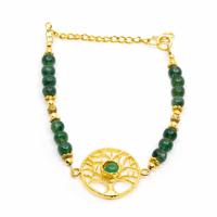 Edelsteen Armband Groene Aventurijn met Boom des Levens (20 cm) - thumbnail