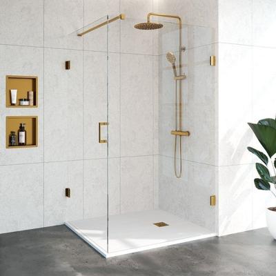 Douchecabine Compleet Just Creating 2-Delig Profielloos 120x100 cm Goud Sanitop Douchecabine Compleet Just Creating 2-Delig Profielloos 120x100 cm Goud Sanitop