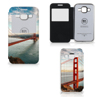 Samsung Galaxy Core Prime Flip Cover Golden Gate Bridge - thumbnail