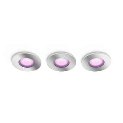 Philips InbouwspotsHue Xamento - White and color set van 3 RVS spots - 929003074801