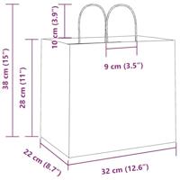 VidaXL Papieren zakken 250 st met hengsels 32x22x28 cm geel - thumbnail