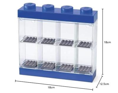 LEGO vitrine 8 mini figuren 18 x 19 cm polypropeen blauw LEGO vitrine 8 mini figuren 18 x 19 cm polypropeen blauw