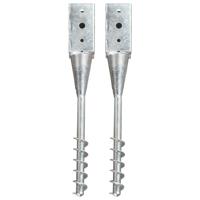 VidaXL Grondpinnen 2 st 10x10x57 cm gegalvaniseerd staal zilverkleurig - thumbnail