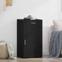 Dressoir met lade Zwart eiken 50 x 42,5 x 93 cm Bewerkt hout - thumbnail
