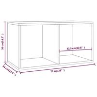 Opbergbox voor LP's 71x34x36 cm bewerkt hout wit - thumbnail