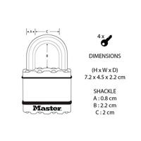 Masterlock 45mm laminated steel padlock - zinc outer treatment with brass finish - M1BEURD - thumbnail