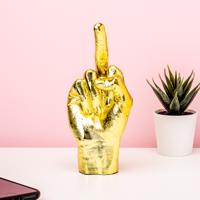 Middelvinger Beeld - Goud - thumbnail