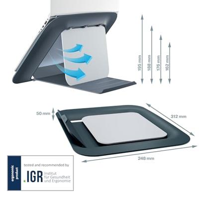 Leitz Ergo Cosy Laptopstandaard In hoogte verstelbaar Leitz Ergo Cosy Laptopstandaard In hoogte verstelbaar