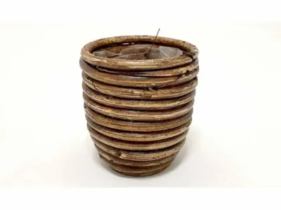 Van der Leeden Mandwerk BV bloempot rotan d10h9cm bronze