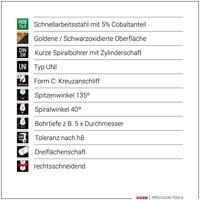 RUKO 228214RO HSSE-Co 5 Metaal-spiraalboorset 19-delig DIN 338 3 vlakken schacht 1 set(s) - thumbnail