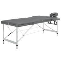 VidaXL Massagetafel met 3 zones 186x68 cm aluminium frame antraciet - thumbnail