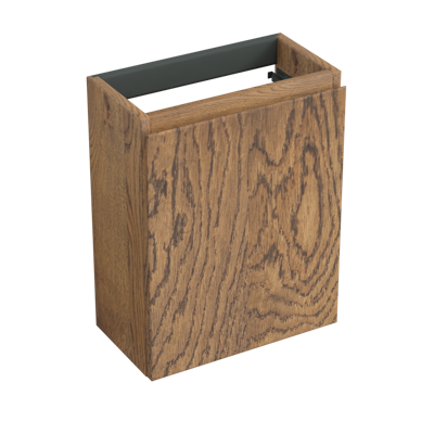 Fonteinkast Forzalaqua Siena 39.5x21.5x50 Cm 1 Deur Rechts Eiken Castle Brown