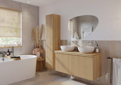 Ben Linea badmeubel incl. keramische waskommen 120x45x72cm eiken naturel