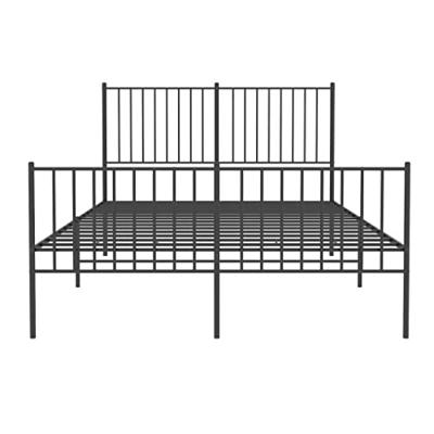Bedframe met hoofd- en voeteneinde metaal zwart 140x190 cm Bedframe met hoofd- en voeteneinde metaal zwart 140x190 cm