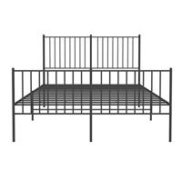 Bedframe met hoofd- en voeteneinde metaal zwart 140x190 cm - thumbnail