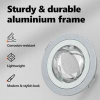 VidaXL Spotje zilver 9 x 9 x 2 cm aluminium - thumbnail