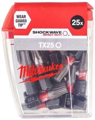 Milwaukee Accessoires shockwave gen ii tx25 25mm 25stuks - 4932430880