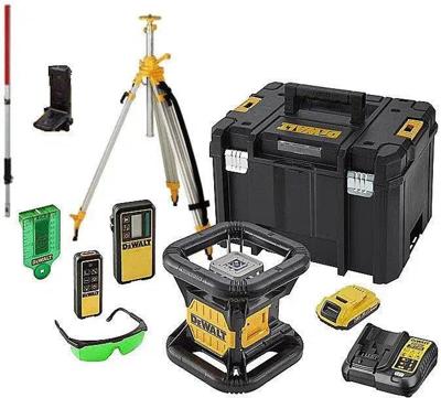 DeWALT DCE079D1G-SET Volautomatische roterende laser groen + statief + meetlat 18V XR 2.0Ah in TSTAK