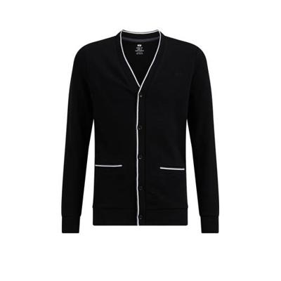 WE Fashion vest met contrastbies zwart