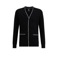 WE Fashion vest met contrastbies zwart - thumbnail