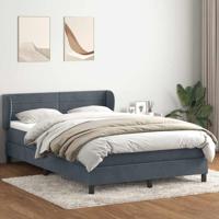 Boxspring met matras fluweel donkergrijs 140x220 cm - thumbnail