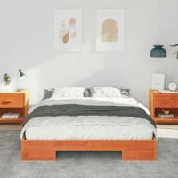 Bedframe met opslag Bruin 140 x 200 cm Massief grenenhout - thumbnail
