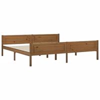 Bedframe massief grenenhout honingbruin 200x200 cm - thumbnail