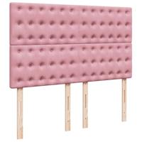 Boxspring met matras fluweel roze 140x200 cm - thumbnail