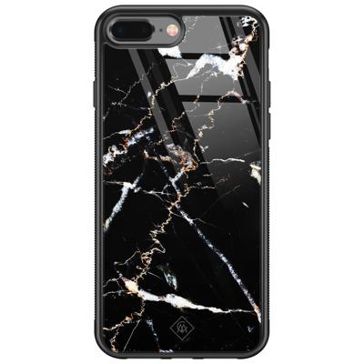 iPhone 8 Plus/7 Plus glazen hardcase - Marmer zwart