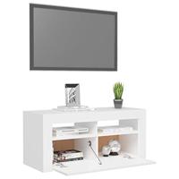 Tv-meubel met LED-verlichting 90x35x40 cm wit - thumbnail