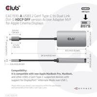 Club 3D USB 3.2 Gen1 type-C naar DVI-D HDCP off version adapter - thumbnail