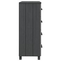 Dressoir 79x40x103,5 cm massief grenenhout donkergrijs - thumbnail