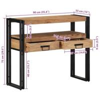 Wandtafel met lade Bruin 90 x 33 x 75 cm Massief acaciahout - thumbnail