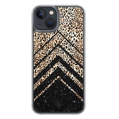 iPhone 13 mini hybride hoesje - Chevron luipaard