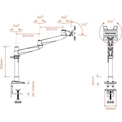 SpeaKa Professional SP-1624924 SuperSwivel for Apple Monitor-tafelbeugel 1-voudig 25,4 cm (10) - 76,2 cm (30) Zilver-zwart In hoogte verstelbaar, Kantelbaar, SpeaKa Professional SP-1624924 SuperSwivel for Apple Monitor-tafelbeugel 1-voudig 25,4 cm (10) - 76,2 cm (30) Zilver-zwart In hoogte verstelbaar, Kantelbaar,