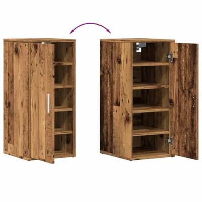 VidaXL Schoenenkast 32x35x70 cm bewerkt hout oud houtkleurig VidaXL Schoenenkast 32x35x70 cm bewerkt hout oud houtkleurig