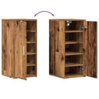 VidaXL Schoenenkast 32x35x70 cm bewerkt hout oud houtkleurig - thumbnail