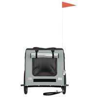 VidaXL Hondenfietstrailer oxfordstof en ijzer grijs en zwart - thumbnail