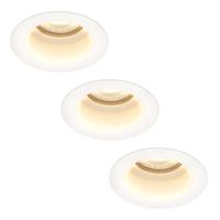 Set van 3 Mari LED inbouwspots verzonken - 4 Watt 345 lumen - 2700K warm wit - GU10 - Dimbaar - Rond - IP65 Waterdicht - Wit - Anti-glare - thumbnail