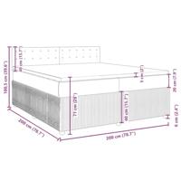 Boxspring met matras stof donkergrijs 200x200 cm - thumbnail