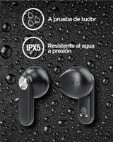 KSIX Leaf Draadloze hoofdtelefoon met geïntegreerde microfoon, multifunctionele touch-bediening en spraakbediening, Bluetooth 5.0 en oplaadbox, zwart - thumbnail
