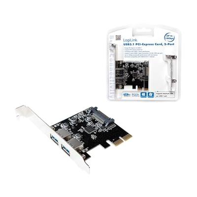 LogiLink PC0080 2 poorten USB 3.2 Gen 2-controllerkaart USB-A PCIe