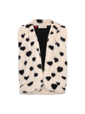 LOOXS Little winter gilet meisjes - wit - bond/hart