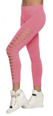 Legging Met Scheuren Neon Roze